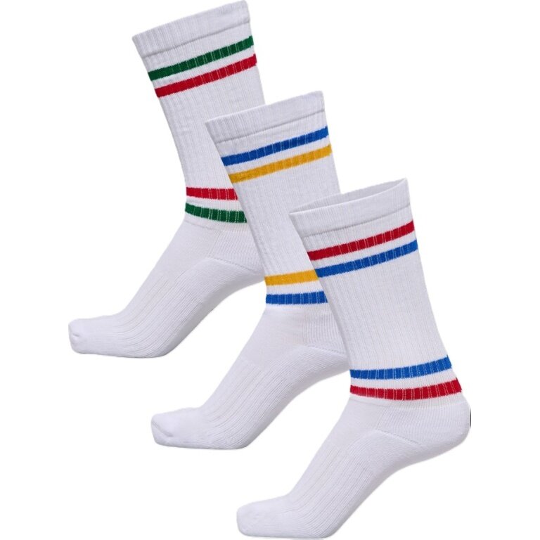 hummel Sportsocken Chevron High Crew Retro weiss/bunt - 3 Paar