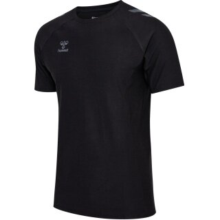 hummel Trainings-Tshirt hmlCIMA 2.0 Jersey (sehr elastisches Material, weiches Material) schwarz melange Herren