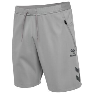 hummel Trainingshose hmlCIMA 2.0 Shorts (rec. Polyester, mit Reißverschlusstaschen) kurz grau Herren