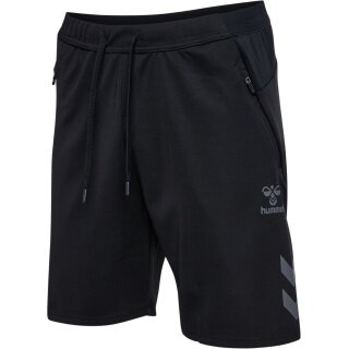 hummel Trainingshose hmlCIMA 2.0 Shorts (rec. Polyester, mit Reißverschlusstaschen) kurz schwarz Herren