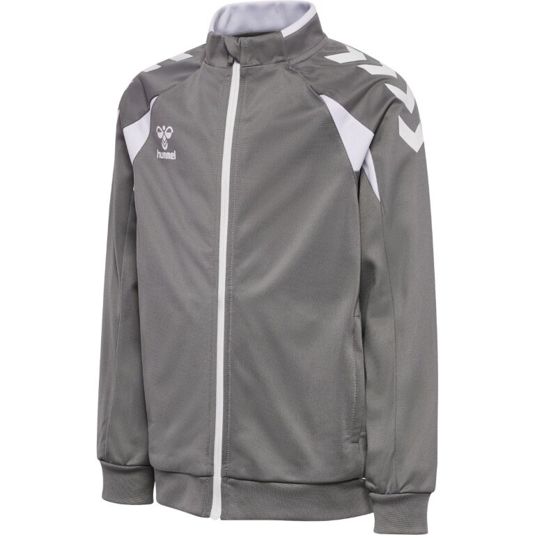 hummel Trainingsjacke hmlCORE 2.0 Track Zip (100% rec. Polyester) grau/weiss Jungen