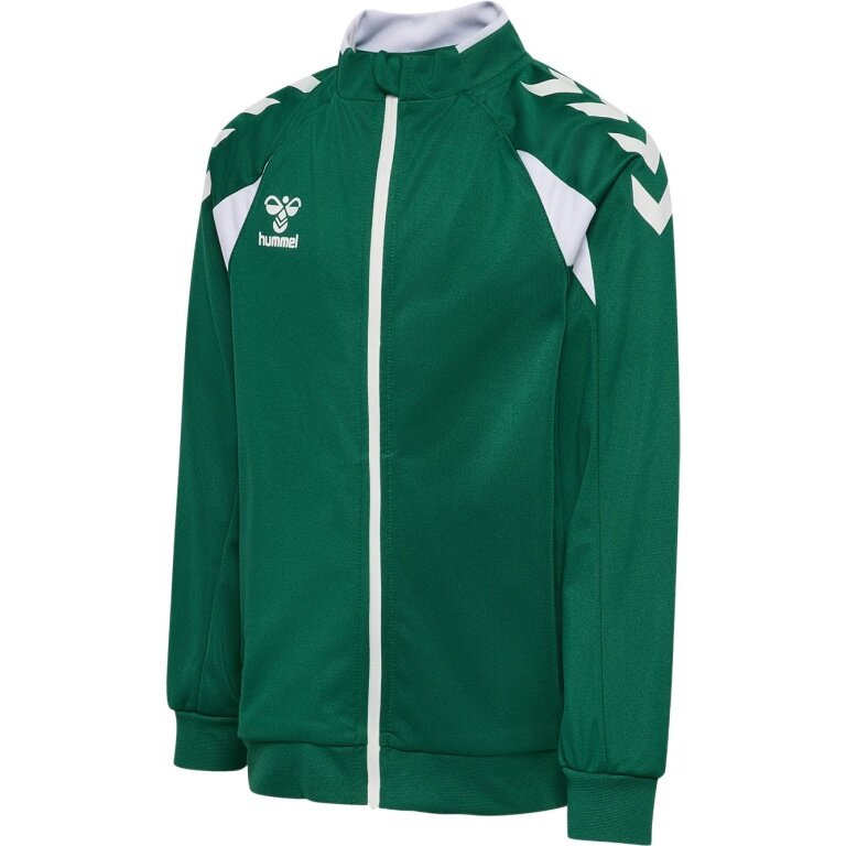 hummel Trainingsjacke hmlCORE 2.0 Track Zip (100% rec. Polyester) dunkelgrün/weiss Jungen