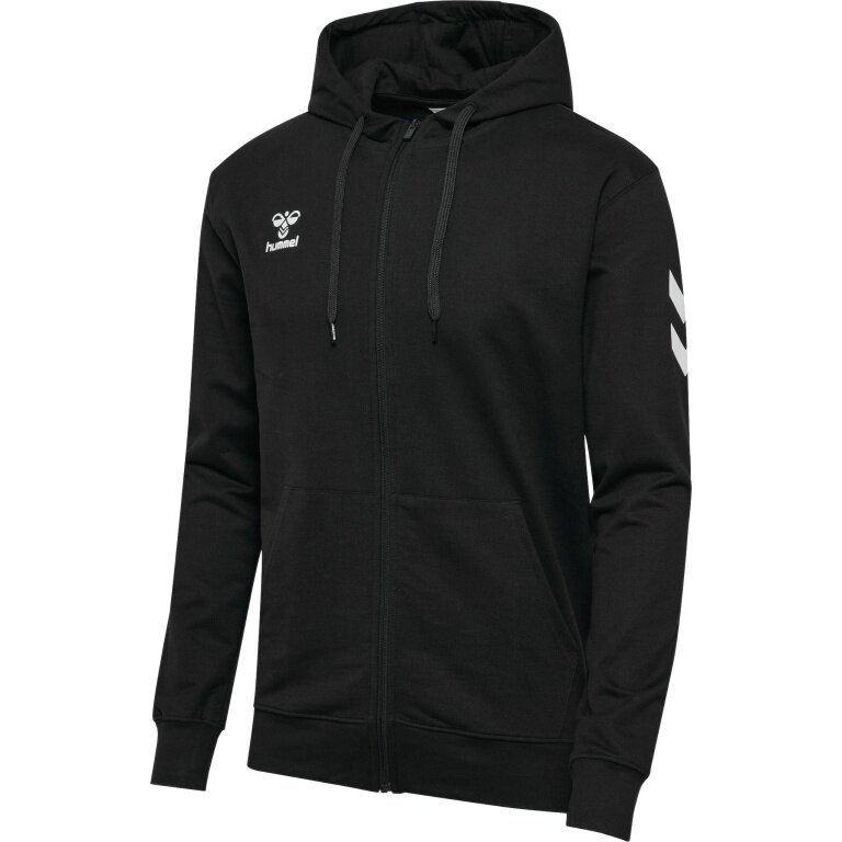 hummel Trainingsjacke hmlGO 2.0 Chevron Full-Zip Hoodie (Baumwolle, mit Kapuze) schwarz Herren