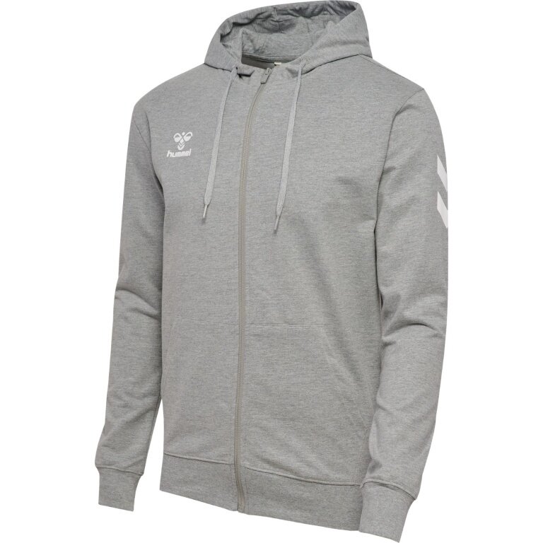 hummel Trainingsjacke hmlGO 2.0 Chevron Full-Zip Hoodie (Baumwolle, mit Kapuze) grau Herren
