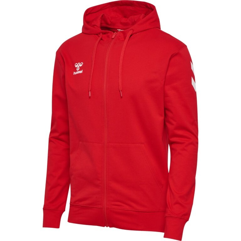 hummel Trainingsjacke hmlGO 2.0 Chevron Full-Zip Hoodie (Baumwolle, mit Kapuze) rot Herren