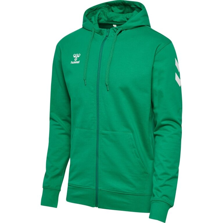 hummel Trainingsjacke hmlGO 2.0 Chevron Full-Zip Hoodie (Baumwolle, mit Kapuze) grün Herren