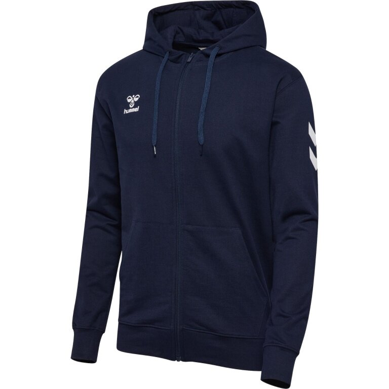 hummel Trainingsjacke hmlGO 2.0 Chevron Full-Zip Hoodie (Baumwolle, mit Kapuze) marineblau Herren