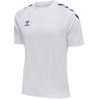 hummel Sport-Tshirt hmlCORE XK Core Poly (Interlock-Stoff) Kurzarm weiss/blau Herren