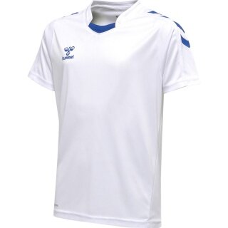 hummel Sport-Tshirt hmlCORE XK Poly Jersey (robuster Doppelstrick) Kurzarm weiss/blau Kinder