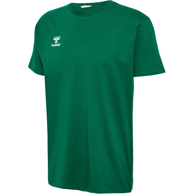 hummel Sport/Freizeit-Tshirt hmlGO 2.0 (Bio-Baumwolle, klassisch Design) Kurzarm dunkelgrün Herren