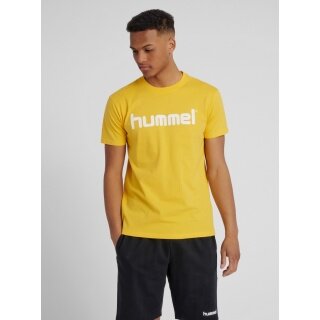 hummel Sport/Freizeit-Tshirt hmlGO Cotton Big Logo (Baumwolle) Kurzarm gelb Herren
