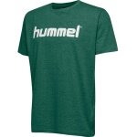 hummel Sport/Freizeit-Tshirt hmlGO Cotton Big Logo (Baumwolle) Kurzarm dunkelgrün Kinder