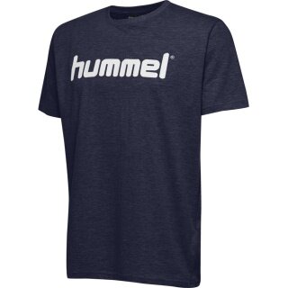 hummel Sport/Freizeit-Tshirt hmlGO Cotton Big Logo (Baumwolle) Kurzarm marineblau Kinder