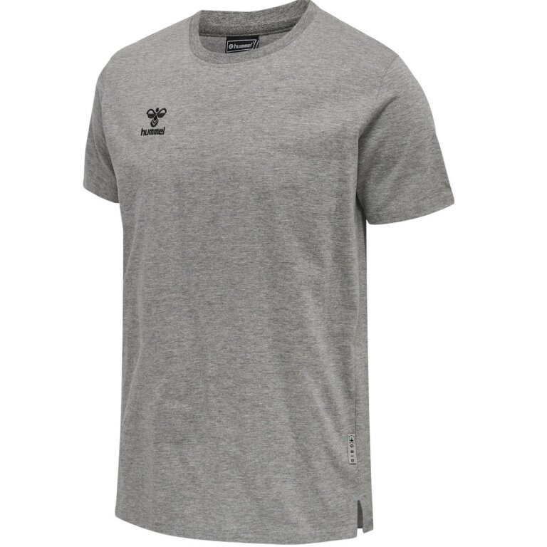 hummel Sport-Tshirt hmlMOVE Grid Cotton (100% Baumwolle) Kurzarm hellgrau Herren