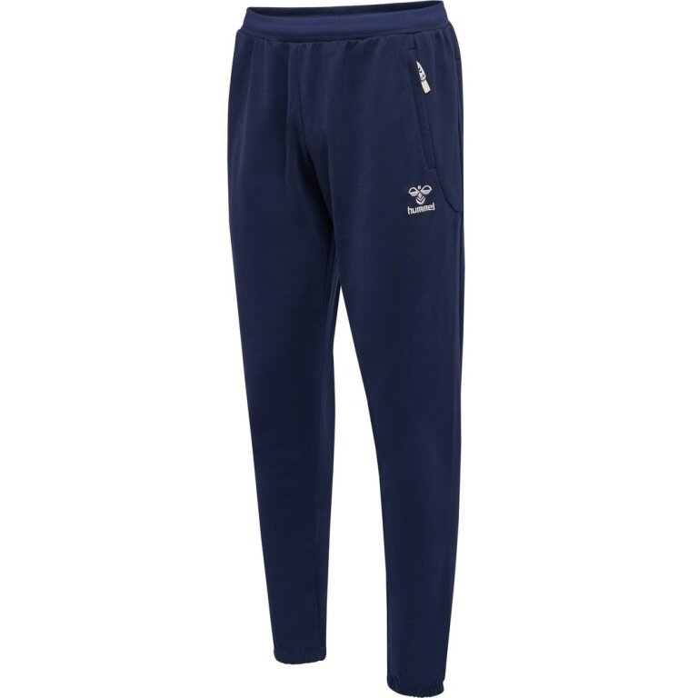 hummel Sporthose hmlMOVE Grid Cotton Pant (100% Baumwolle) lang marineblau Herren