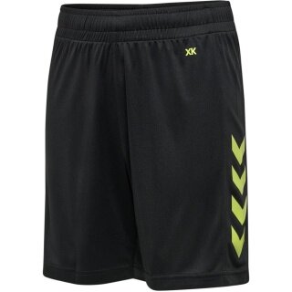 hummel Sporthose hmlCORE XK Poly Shorts (robuster Doppelstrick, ohne Seitentaschen) Kurz schwarz/limegrün Kinder