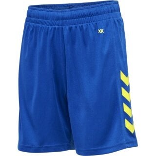 hummel Sporthose hmlCORE XK Poly Shorts (robuster Doppelstrick, ohne Seitentaschen) Kurz blau/gelb Kinder