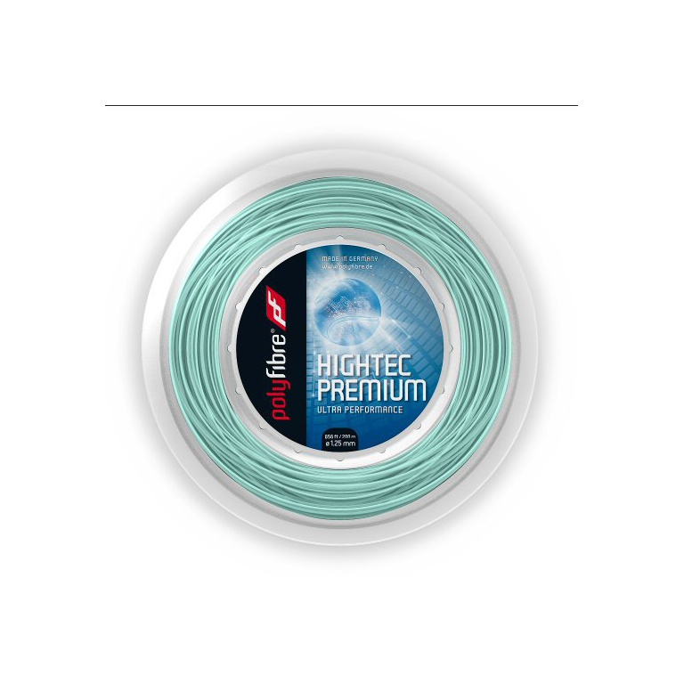 Polyfibre Tennissaite Poly Hightec Premium (Haltbarkeit+Kontrolle) hellblau 200m Rolle
