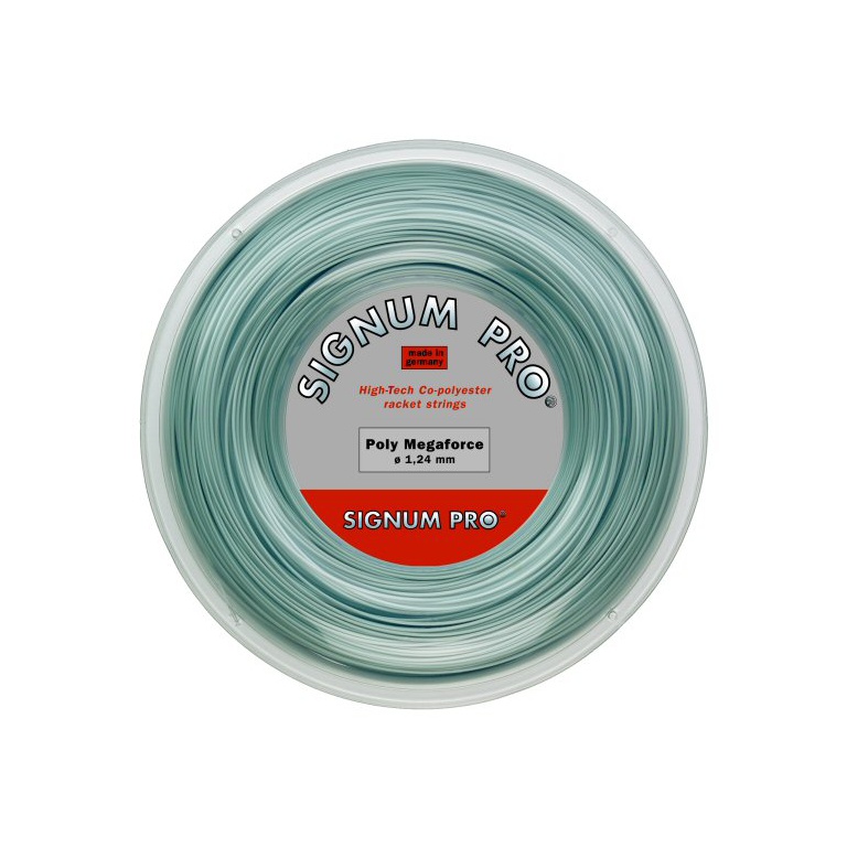 Signum Pro Tennissaite Poly Megaforce (Haltbarkeit+Power) silber 200m Rolle