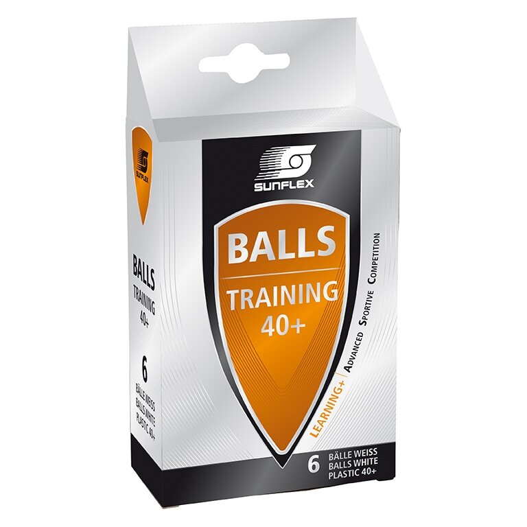 Sunflex Tischtennisball Training (Plastikball 40+) weiss 6er Kartonverpackung