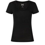 super natural Funktionsunterwäsche Kurzarmshirt V-Neck Sierra 140 Tee (Merino-Mix) schwarz Damen