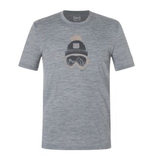 super natural Freizeit-Tshirt Gogeanie Tee (Merino-Mix) grau melange Herren