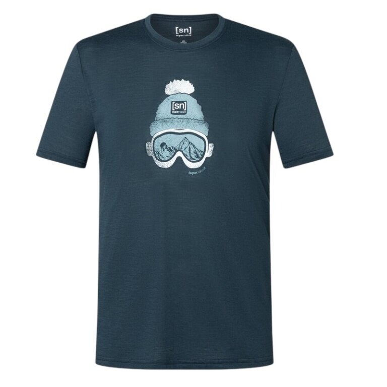 super natural Freizeit-Tshirt Gogeanie Tee (Merino-Mix) dunkelblau Herren