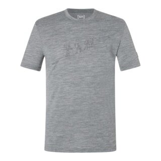 super natural Wander-/Freizeit Tshirt Graphic Hiking - Merinowollmix - grau melange Herren