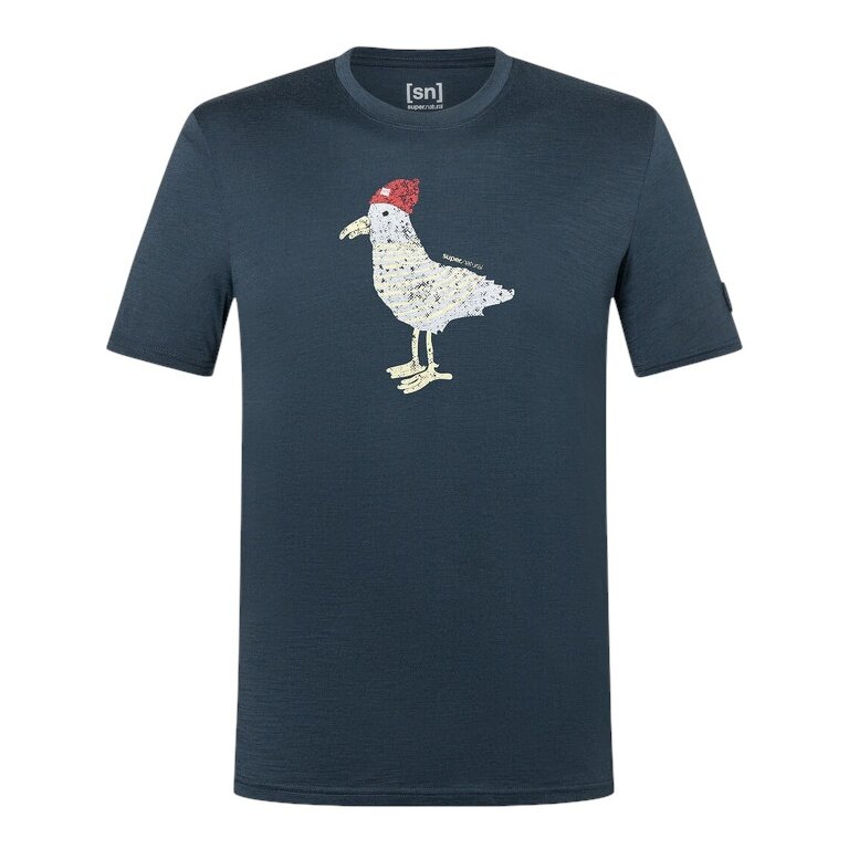 super natural Freizeit-Tshirt Johnny Tee (Merino-Mix) dunkelblau Herren