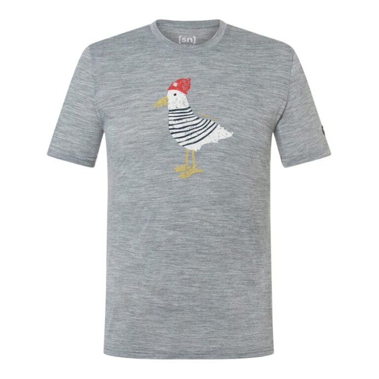 super natural Freizeit-Tshirt Johnny Tee (Merino-Mix) grau Herren