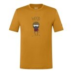 super natural Freizeit-Tshirt Wood Crafti Tee (Merino-Mix) gelb Herren