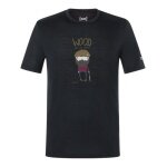 super natural Freizeit-Tshirt Wood Crafti Tee (Merino-Mix) schwarz Herren