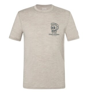 super natural Freizeit-Tshirt Gravel Tee (Merino-Mix) beige Herren