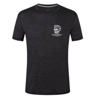 super natural Freizeit-Tshirt Gravel Tee (Merino-Mix) schwarz Herren