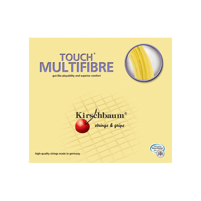 Besaitung mit Tennissaite Kirschbaum Touch Multifibre (Armschonung) natur