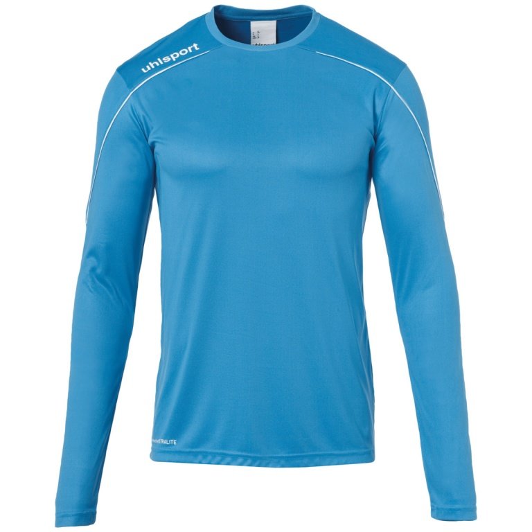 uhlsport Langarmshirt Stream 22 cyanblau/weiss Herren