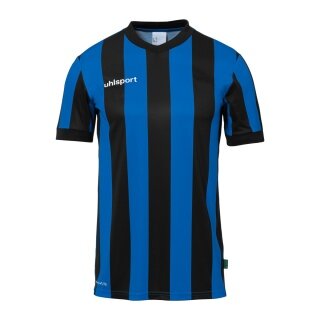 uhlsport Sport-Tshirt Retro Stripe (V-Ausschnit) Kurzarm schwarz/azurblau Herren