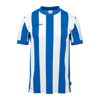 uhlsport Sport-Tshirt Retro Stripe (V-Ausschnit) Kurzarm azurblau/weiss Herren