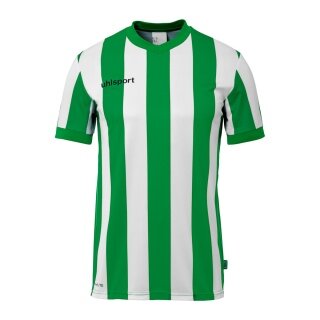 uhlsport Sport-Tshirt Retro Stripe (V-Ausschnit) Kurzarm grün/weiss Herren