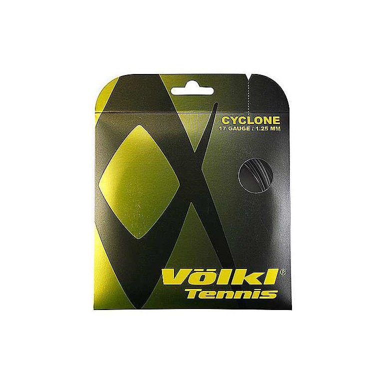 Besaitung mit Tennissaite Völkl Cyclone (Haltbarkeit+Spin) schwarz