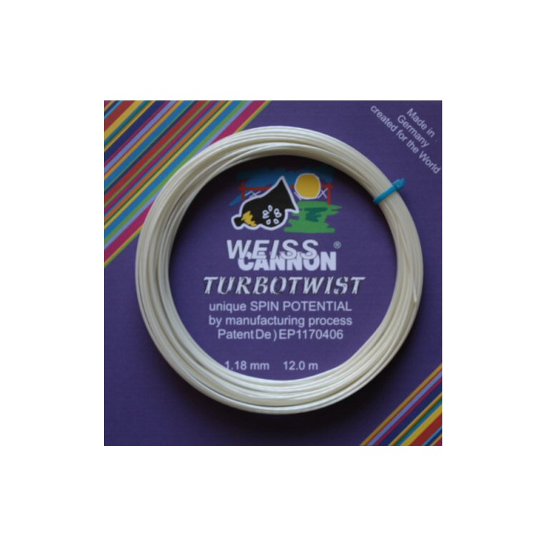 WeissCannon Tennissaite Turbo Twist (Spin+Touch) weiss 12m Set
