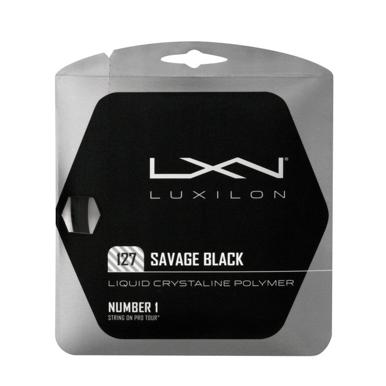 Besaitung mit Tennissaite Luxilon Savage 1.27 (Haltbarkeit+Spin) schwarz