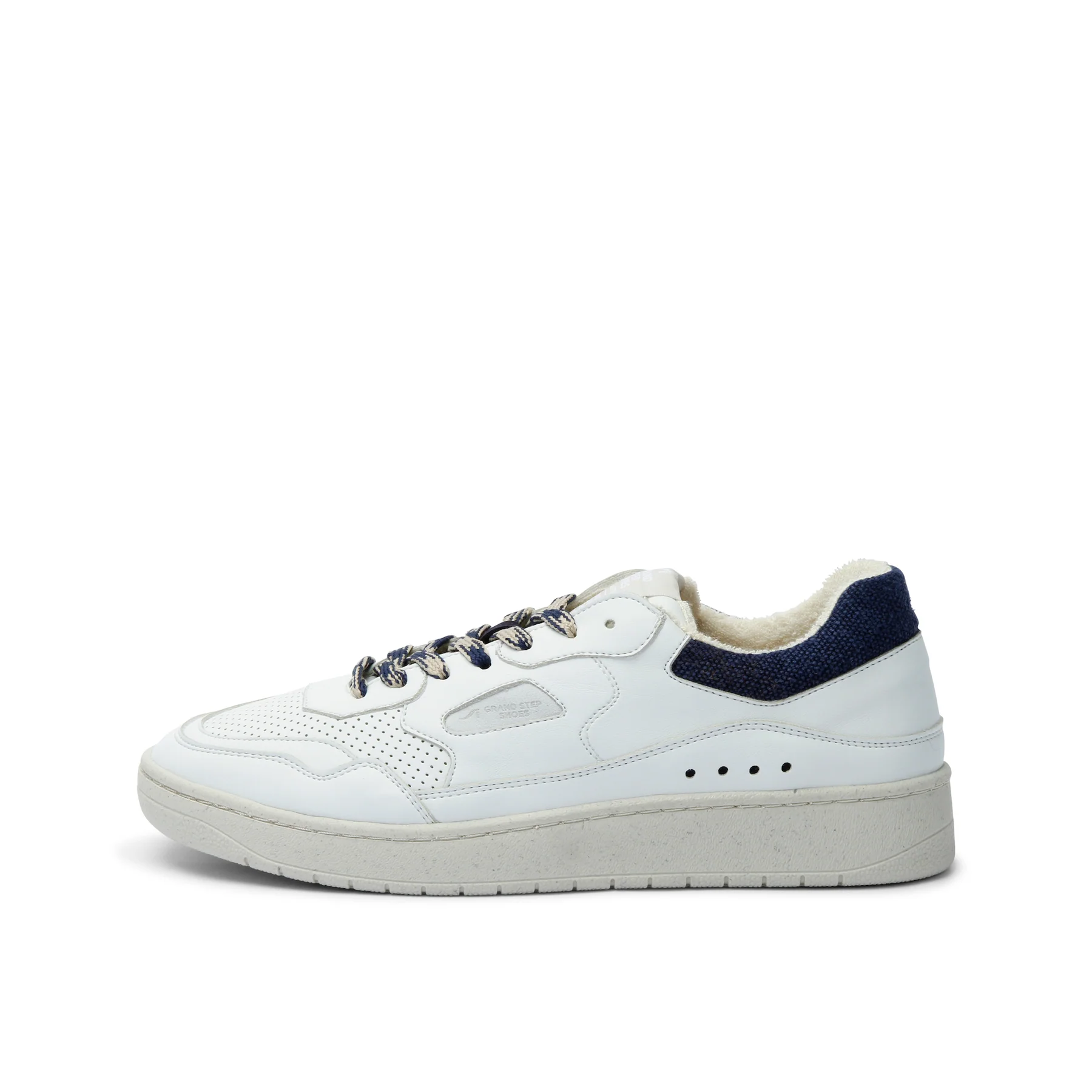 Grand Step Shoes Sneaker Level Apple Hemp (Leder) weiss/marine Herren