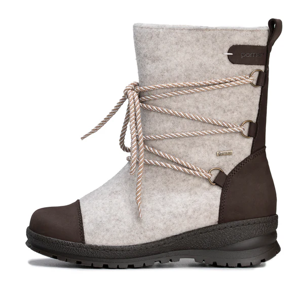 Pomar Winterstiefel Koli GTX (Filzstiefel, wasserdicht, breit, extrem warm) hellgrau Damen
